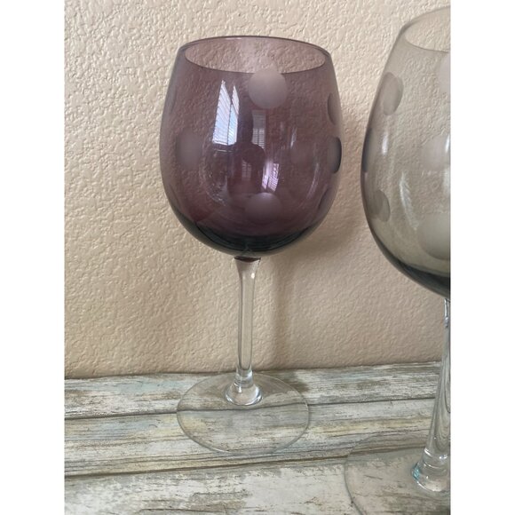 Marquis by Waterford Colored Polka Dot Wine Glasses – Set of 4 Balloon Goblets - Picture 2 of 15